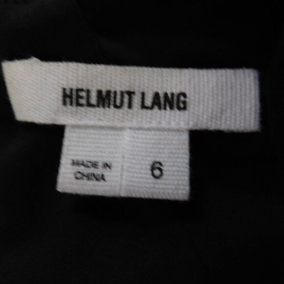 Helmut Lang Dress Black Leather Trim Wool Blend Cowl Neck Sleeveless Size 6 Wool - Picture 8 of 10